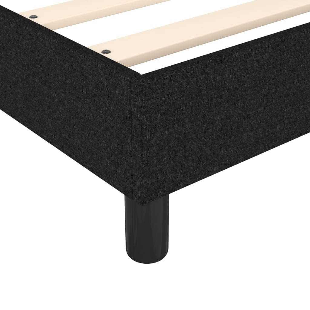 Box Spring Bed Frame Black Double Fabric
