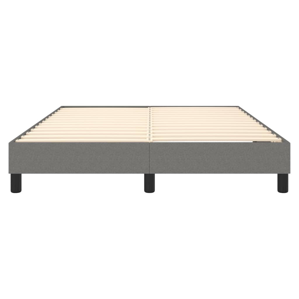 Box Spring Bed Frame Dark Grey Queen Fabric