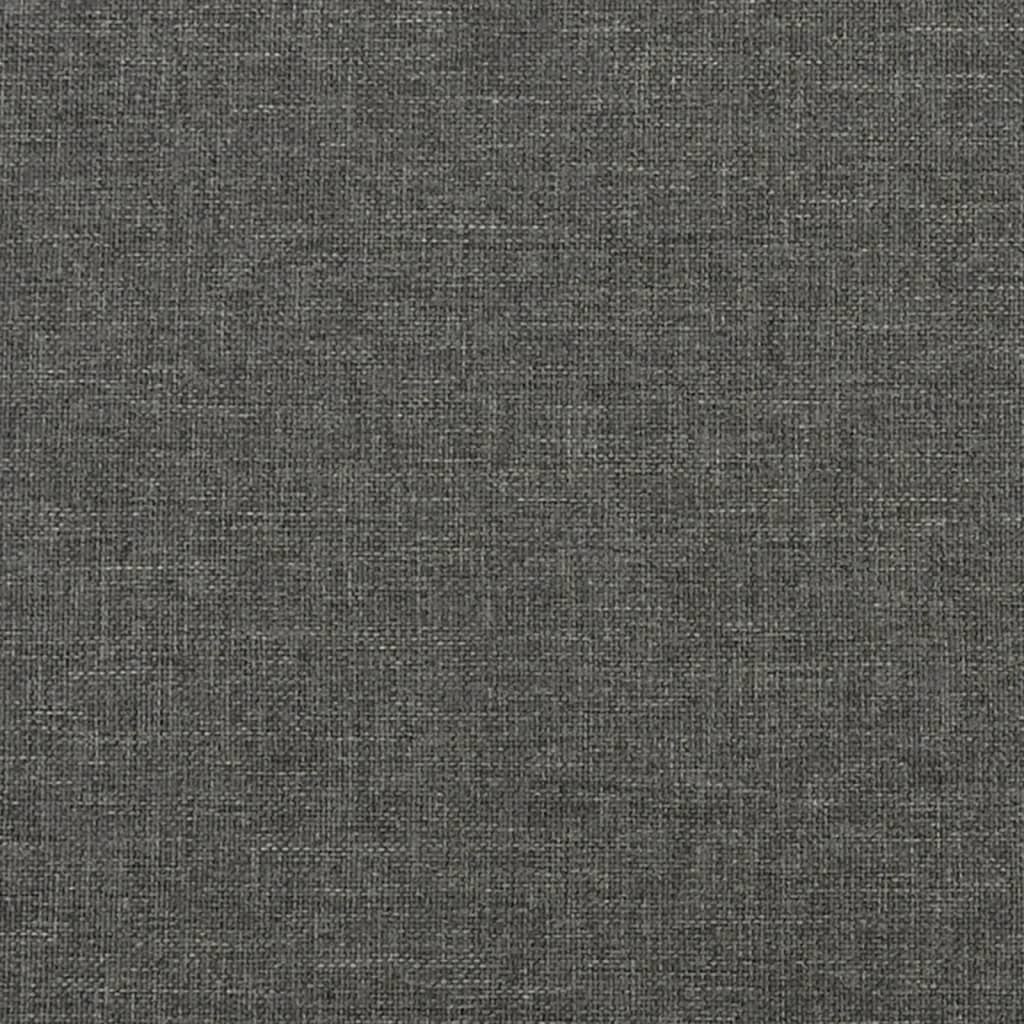 Box Spring Bed Frame Dark Grey Queen Fabric