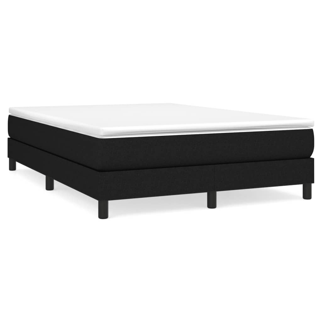 Box Spring Bed Frame Black Queen Fabric