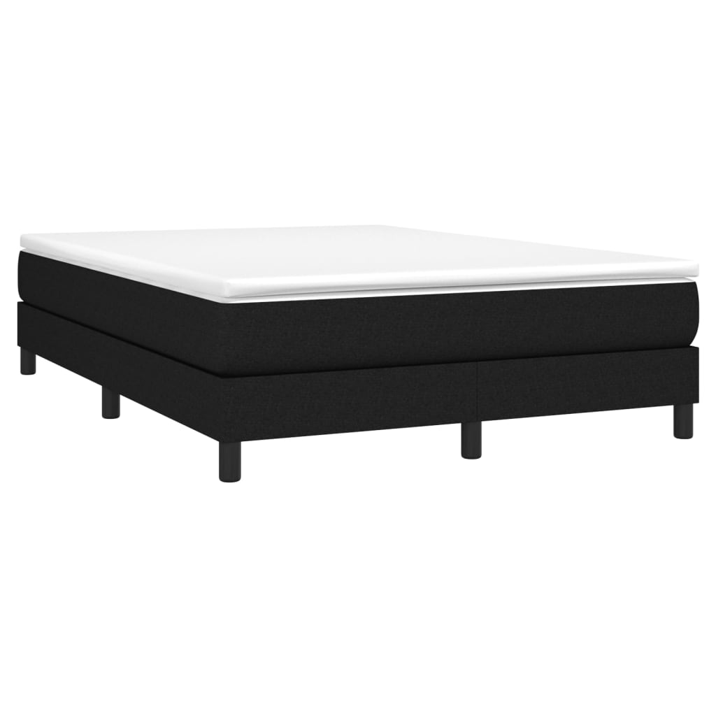 Box Spring Bed Frame Black Queen Fabric