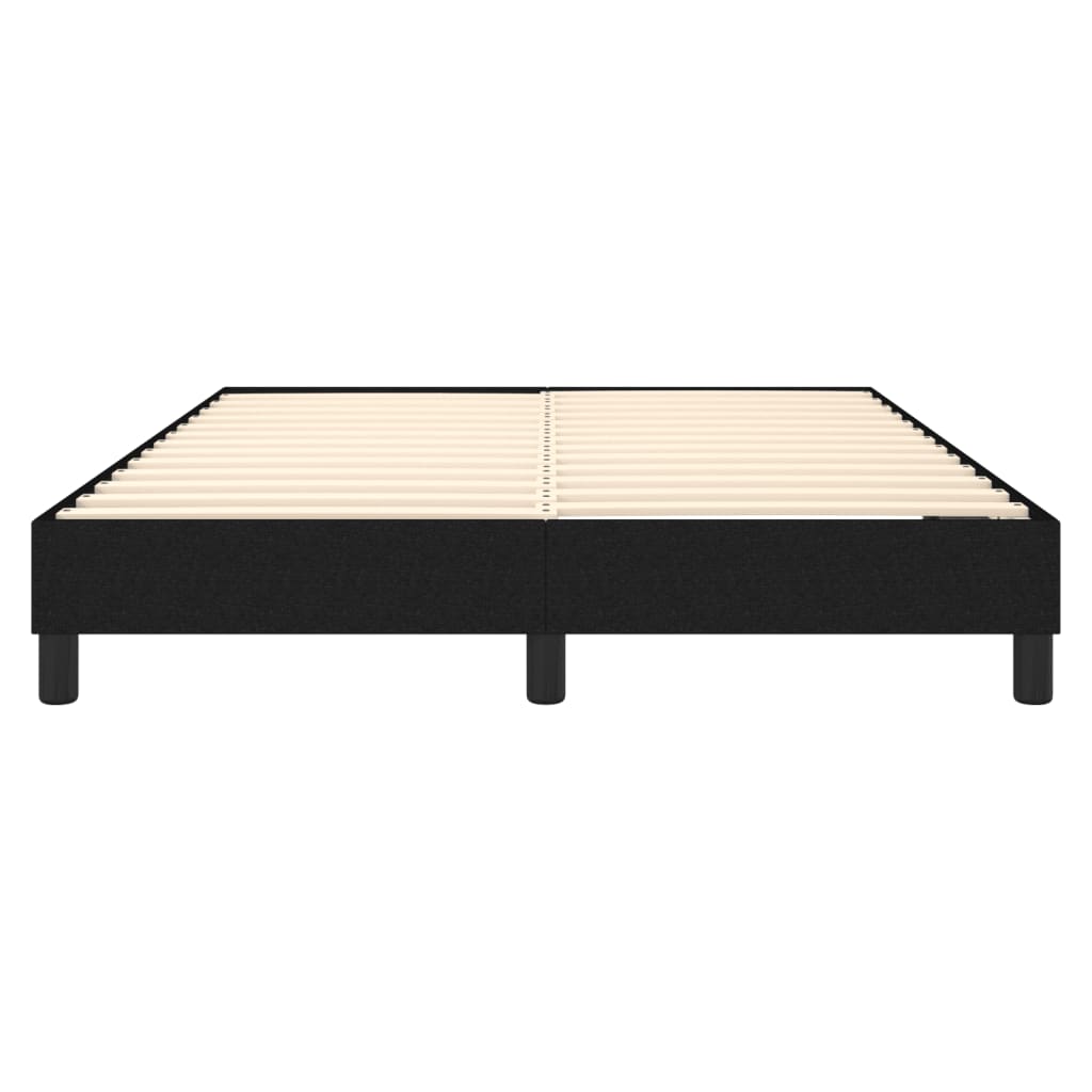 Box Spring Bed Frame Black Queen Fabric