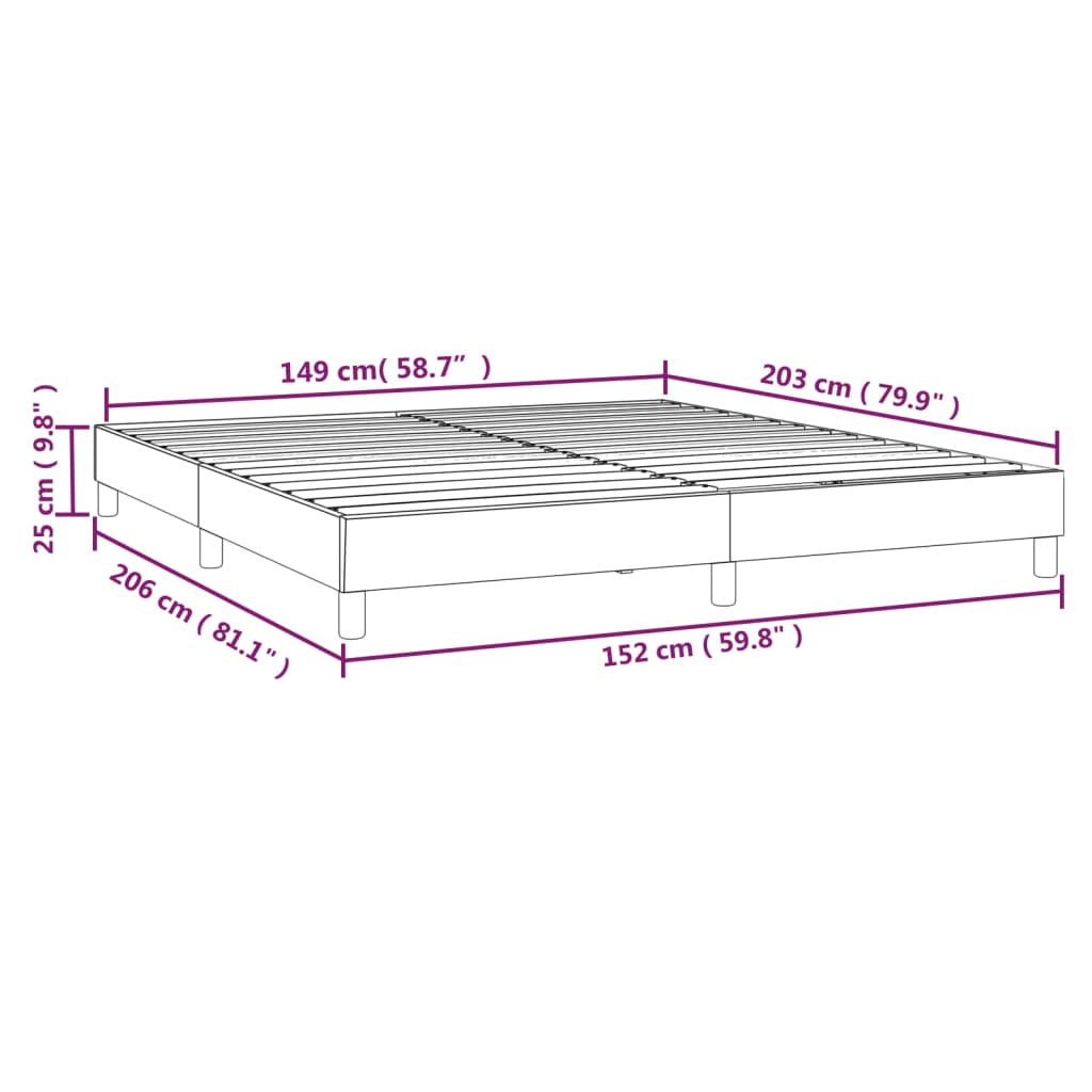 Box Spring Bed Frame Black Queen Fabric