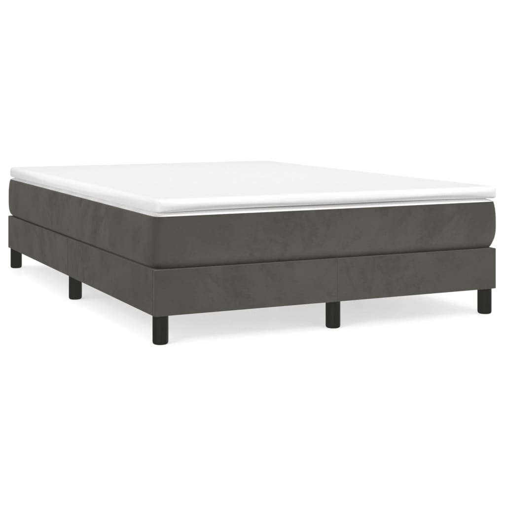Box Spring Bed Frame Dark Grey Queen Velvet