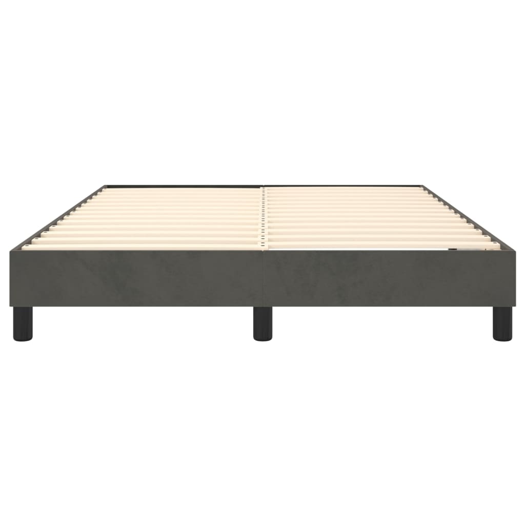 Box Spring Bed Frame Dark Grey Queen Velvet