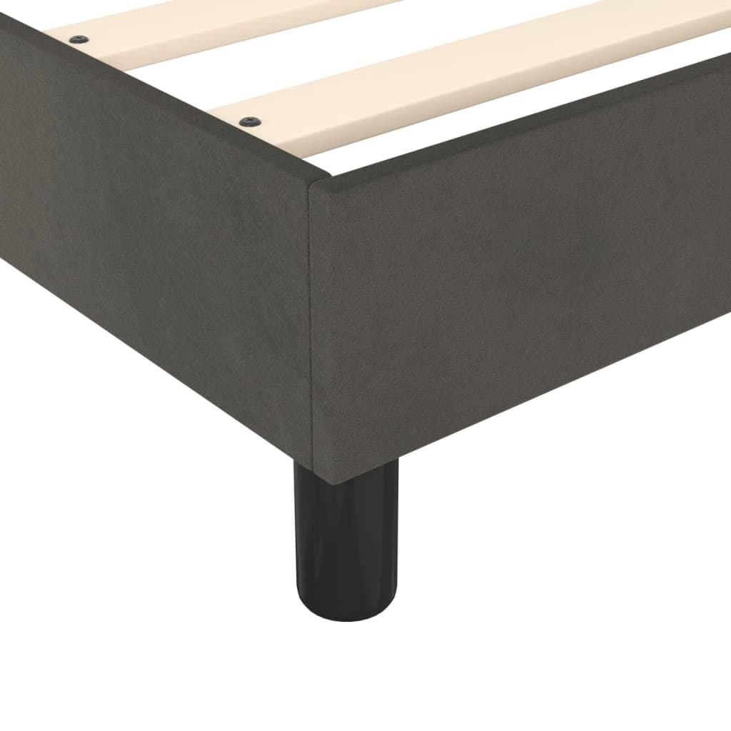 Box Spring Bed Frame Dark Grey Queen Velvet