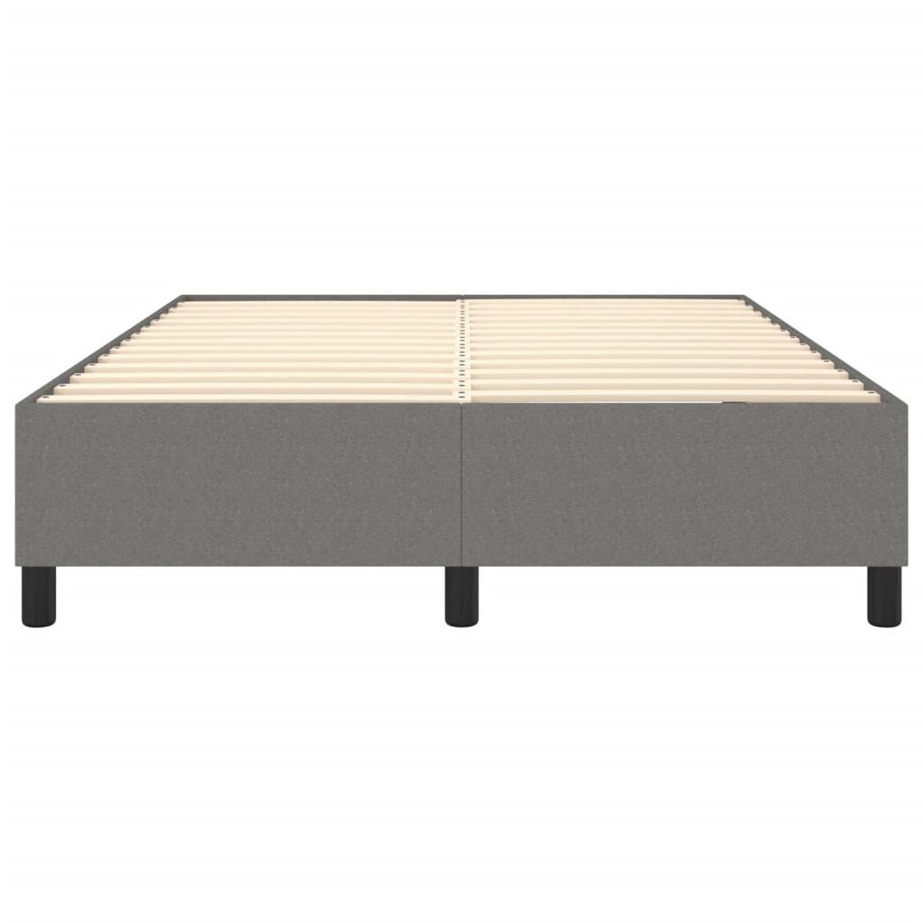 Box Spring Bed Frame Dark Grey Double Fabric