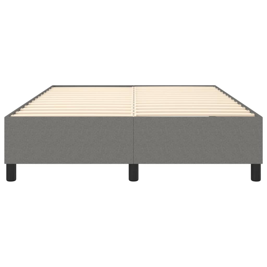 Box Spring Bed Frame Dark Grey Queen Fabric