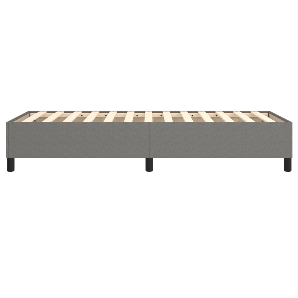 Box Spring Bed Frame Dark Grey 107x203 cm King Single Fabric