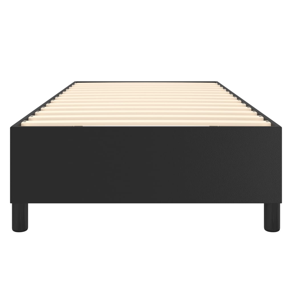 Box Spring Bed Frame Black King Single Faux Leather