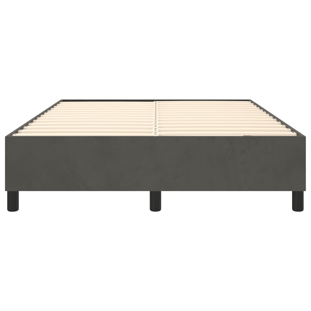 Box Spring Bed Frame Dark Grey Double Velvet