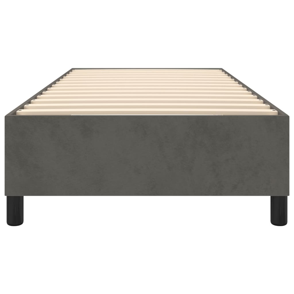 Box Spring Bed Frame Dark Grey King Single Velvet