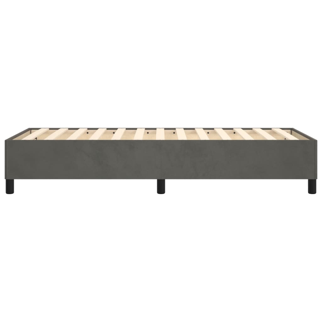 Box Spring Bed Frame Dark Grey King Single Velvet