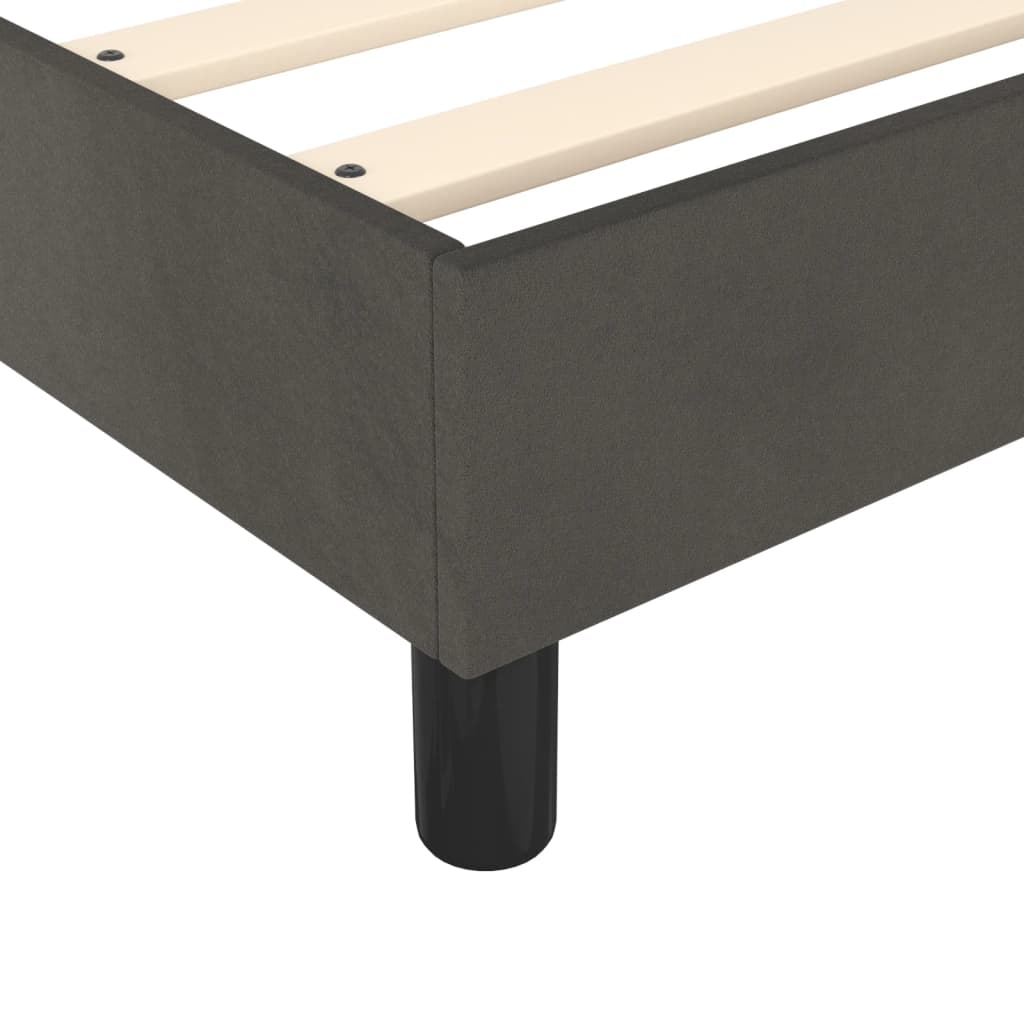 Box Spring Bed Frame Dark Grey King Single Velvet