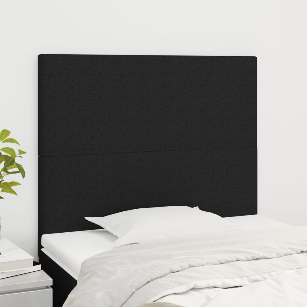 Headboard Black 80x5x118/128 cm Fabric