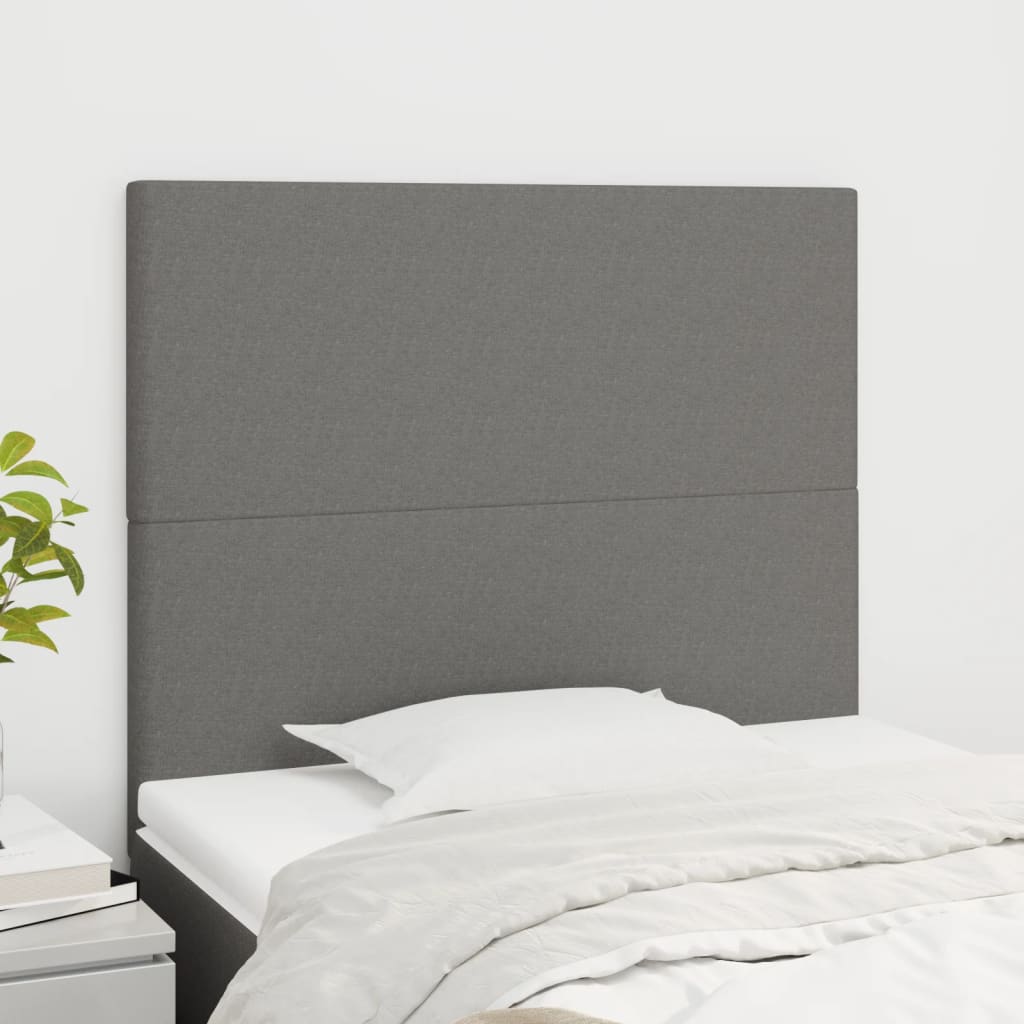 Headboard Dark Grey 100x5x118/128 cm Fabric