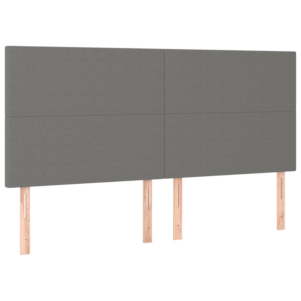 Headboard Dark Grey 200x5x118/128 cm Fabric