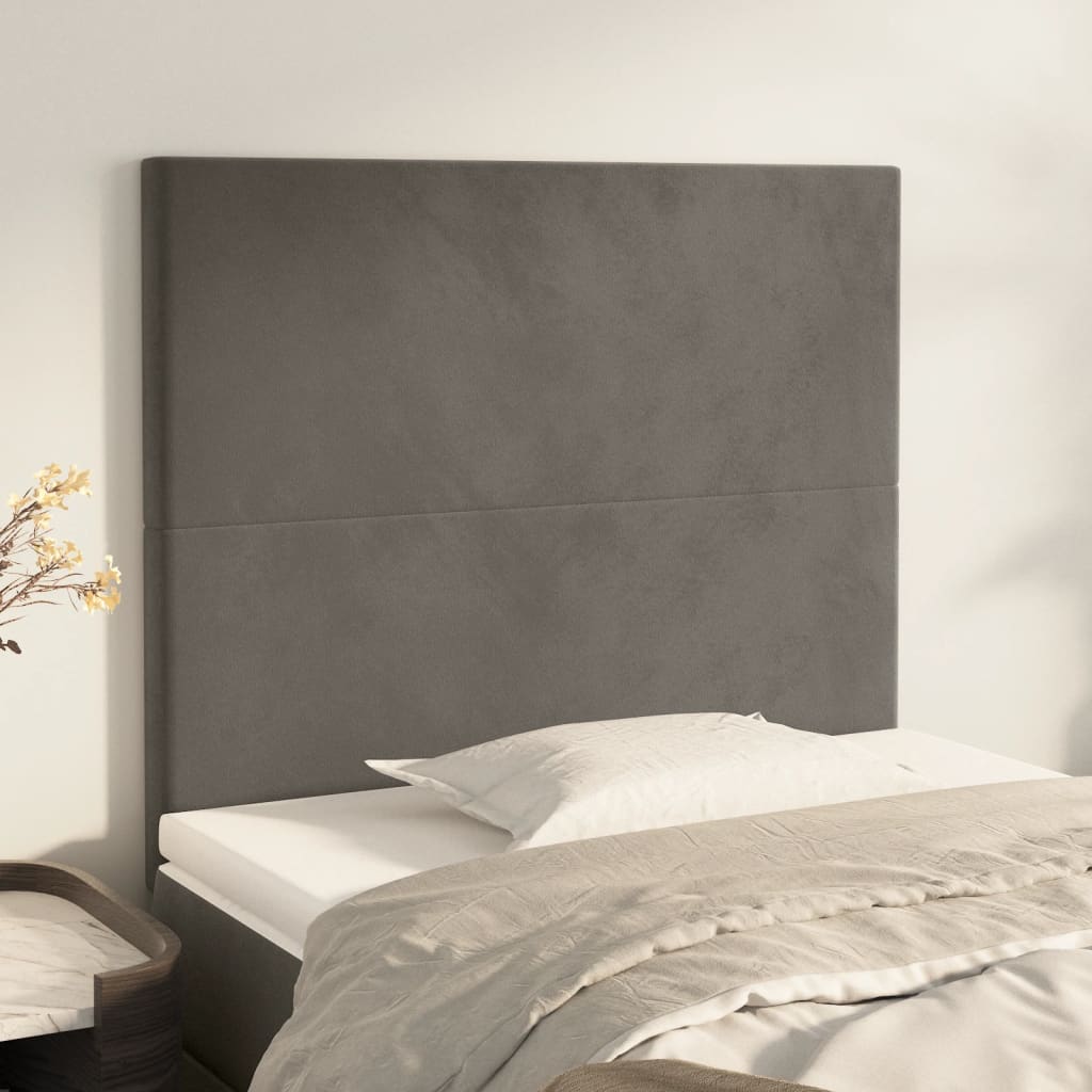 Headboard Dark Grey 80x5x118/128 cm Velvet