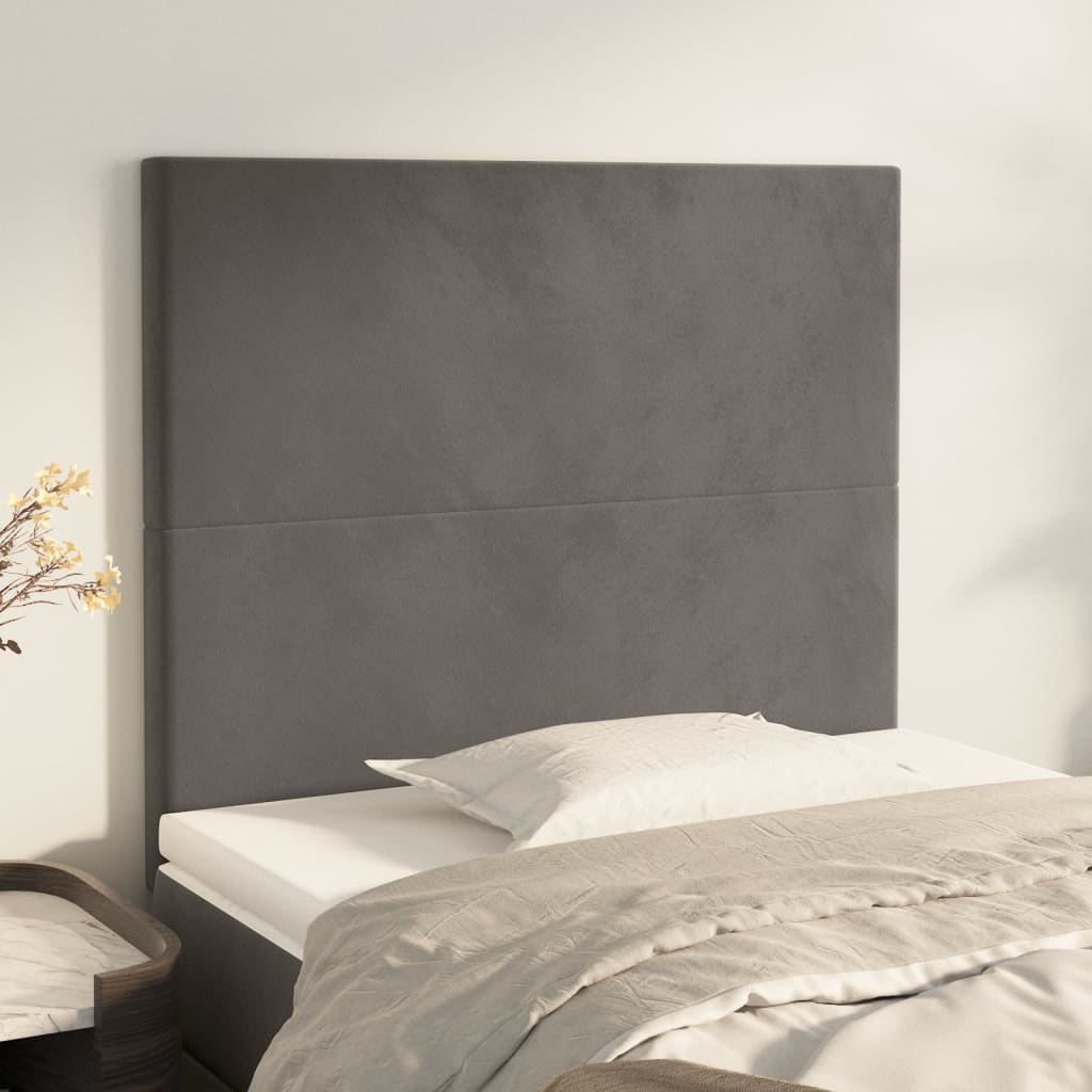 Headboard Dark Grey 100x5x118/128 cm Velvet