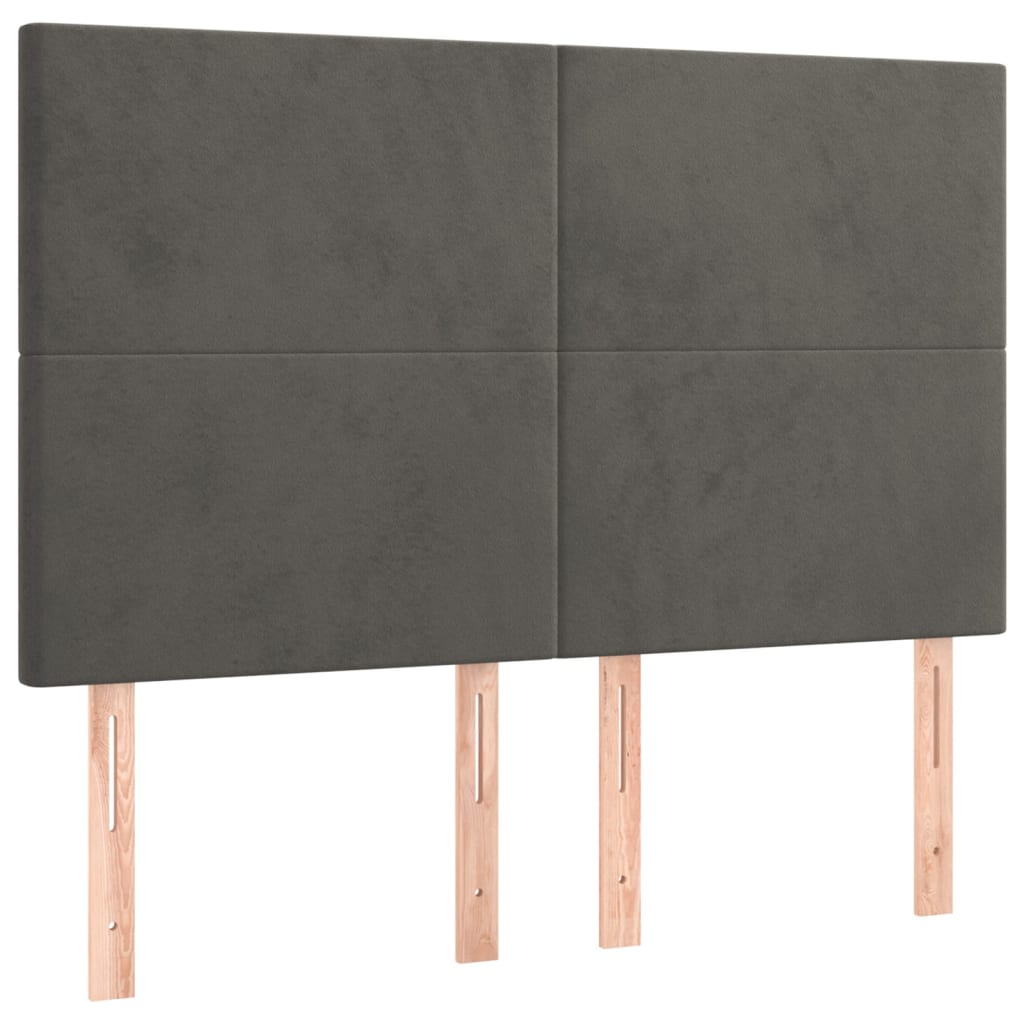 Headboard Dark Grey 144x5x118/128 cm Velvet
