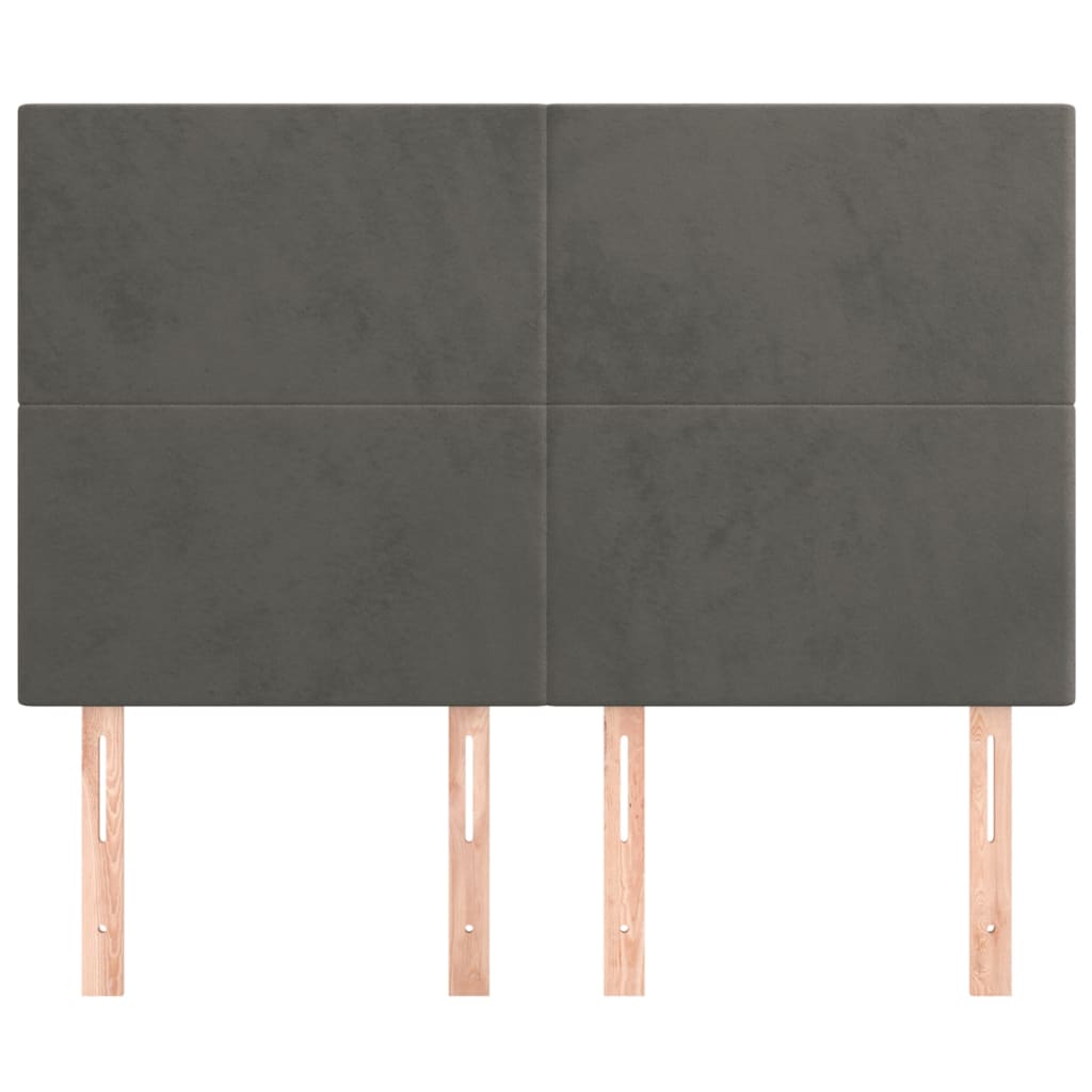 Headboard Dark Grey 144x5x118/128 cm Velvet