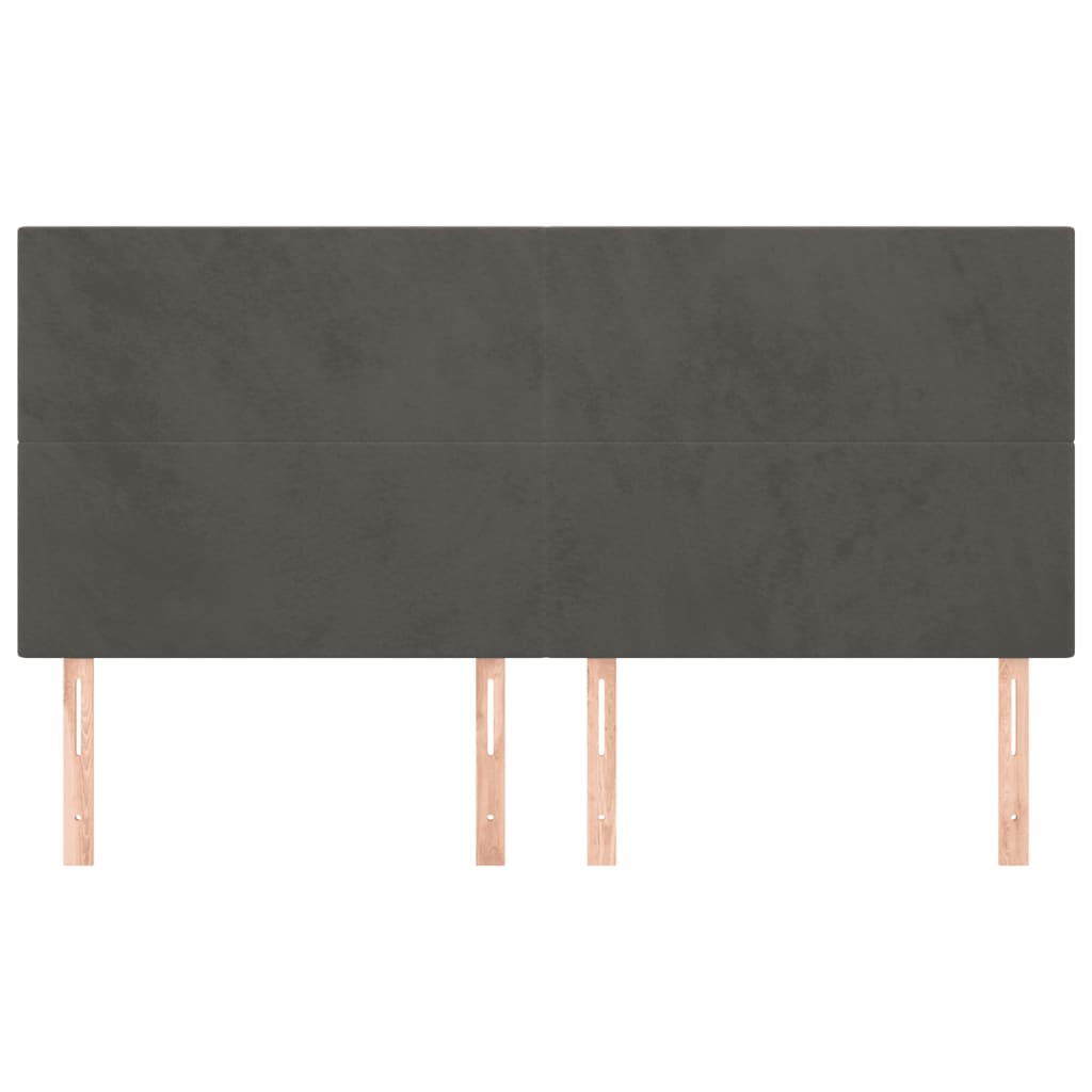 Headboard Dark Grey 160x5x118/128 cm Velvet
