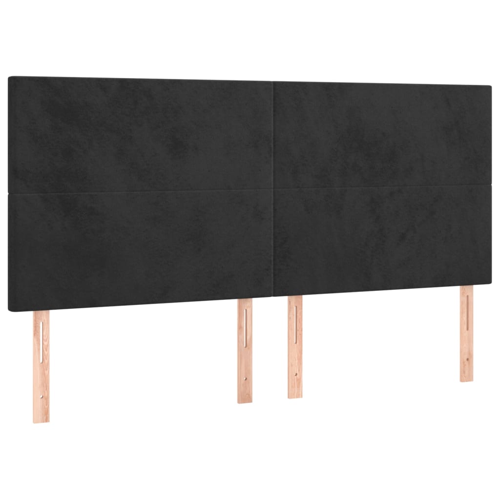 Headboard Black 160x5x118/128 cm Velvet