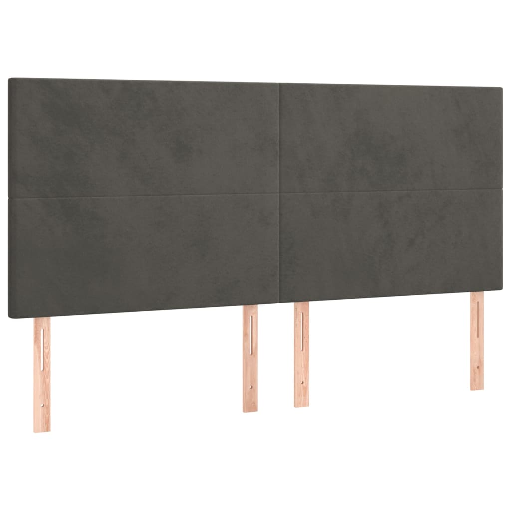 Headboard Dark Grey 200x5x118/128 cm Velvet