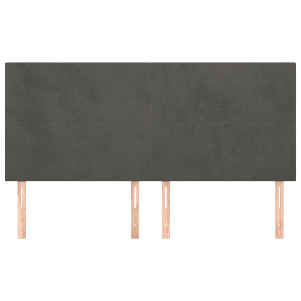 Headboard Dark Grey 200x5x118/128 cm Velvet