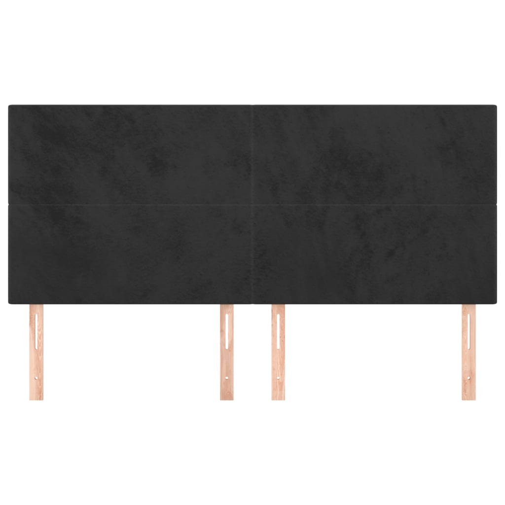 Headboard Black 200x5x118/128 cm Velvet