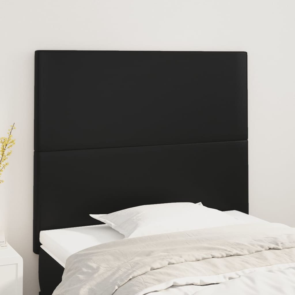 Headboard Black 80x5x118/128 cm Faux Leather