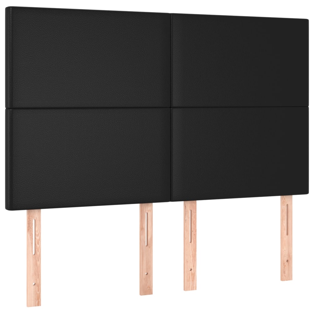 Headboard Black 144x5x118/128 cm Faux Leather