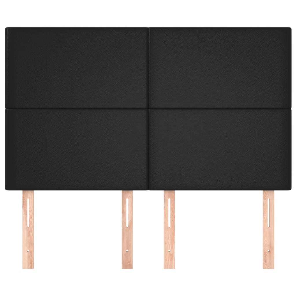 Headboard Black 144x5x118/128 cm Faux Leather