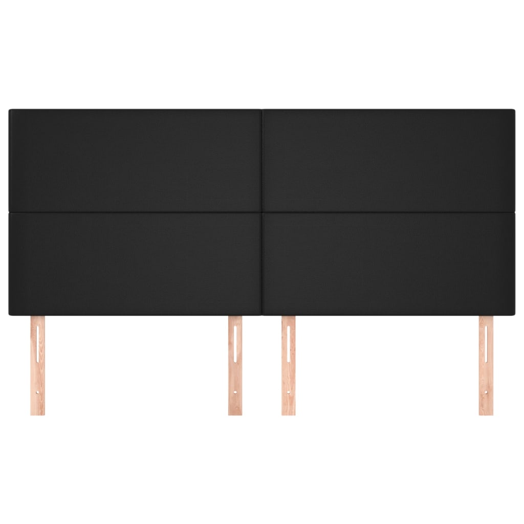 Headboard Black 160x5x118/128 cm Faux Leather