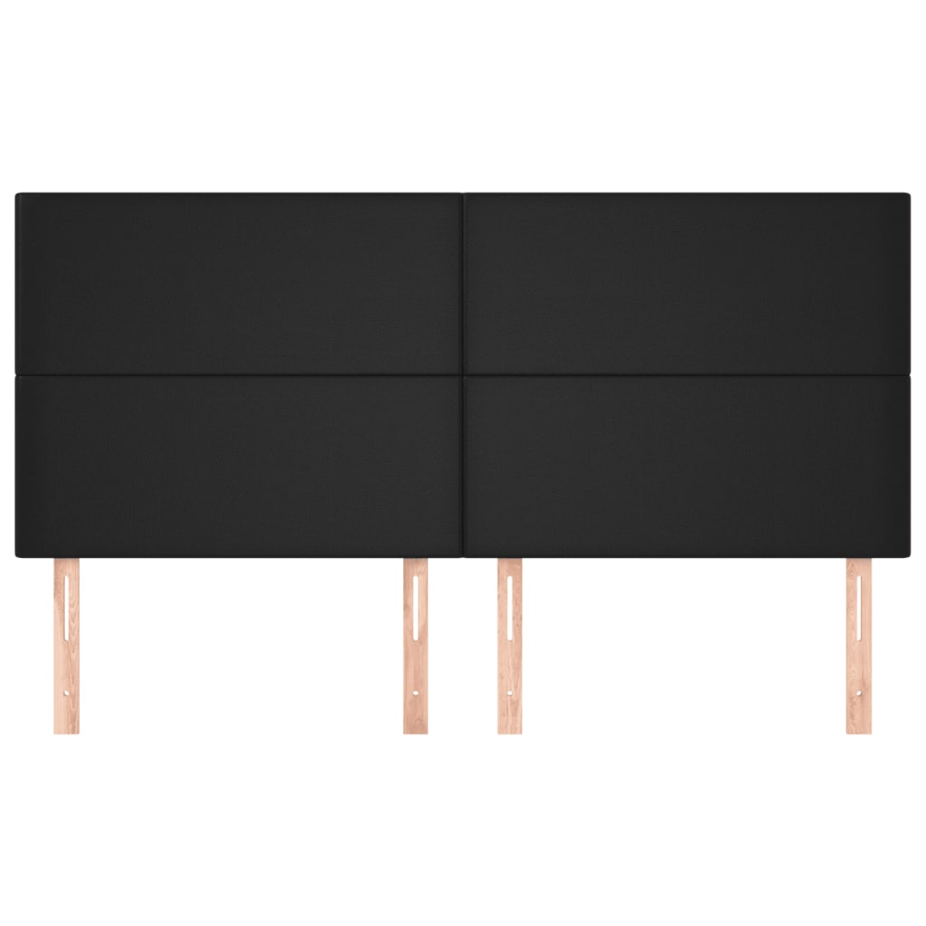 Headboard Black 200x5x118/128 cm Faux Leather