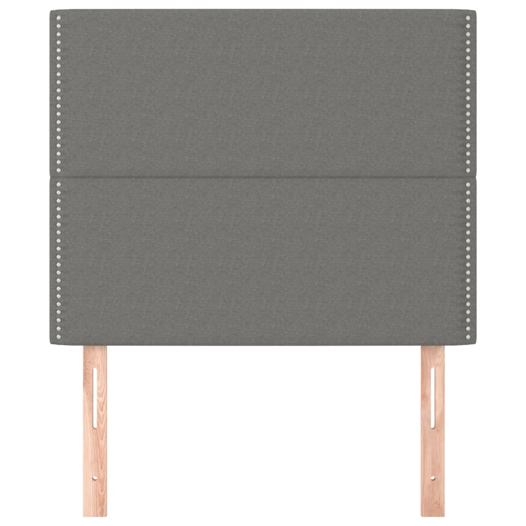 Headboard Dark Grey 80x5x118/128 cm Fabric
