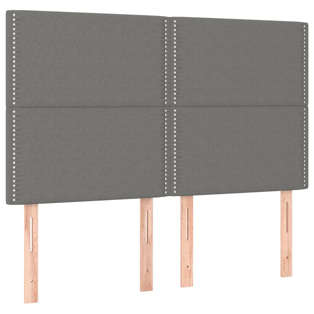 Headboard Dark Grey 144x5x118/128 cm Fabric