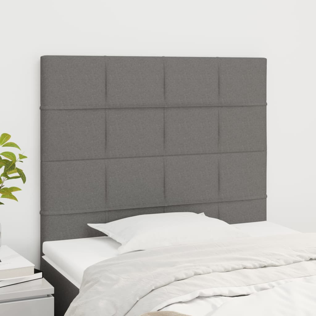 Headboard Dark Grey 80x5x118/128 cm Fabric