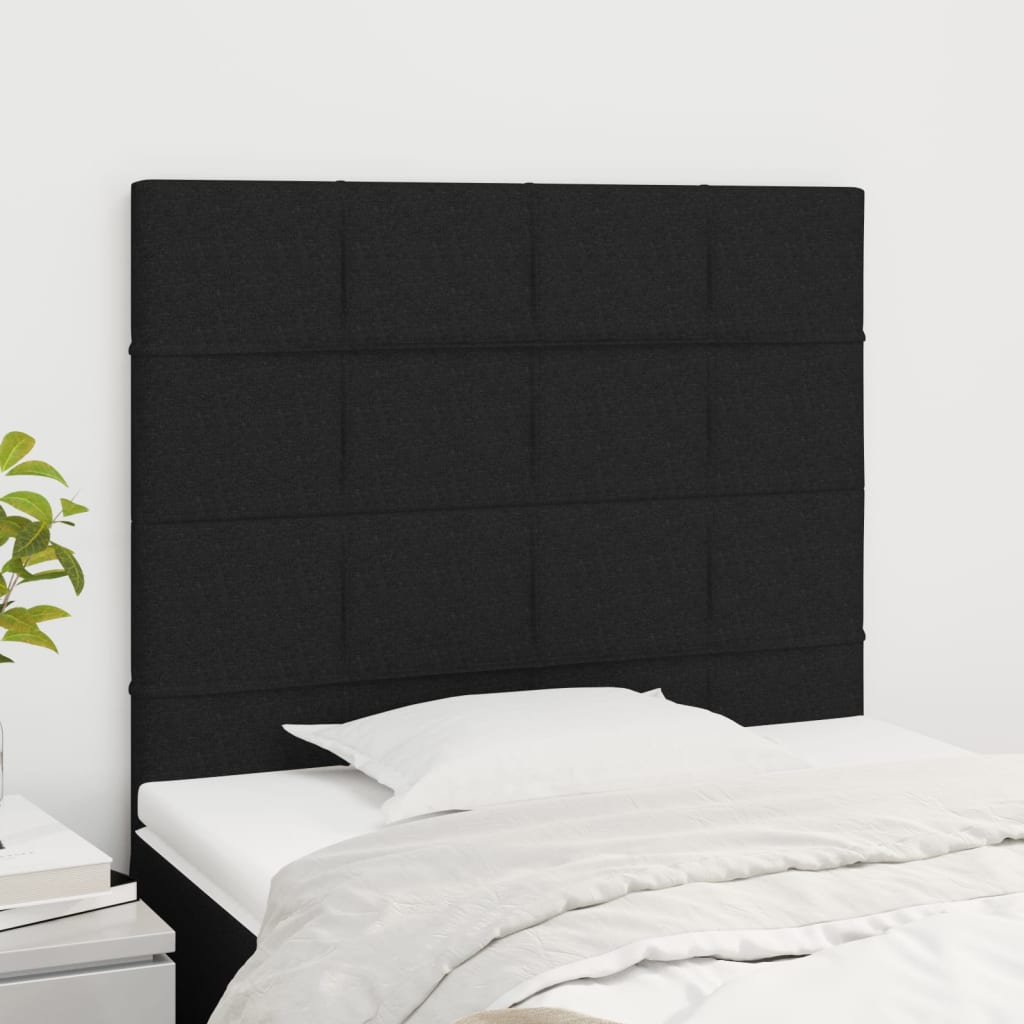 Headboard Black 80x5x118/128 cm Fabric