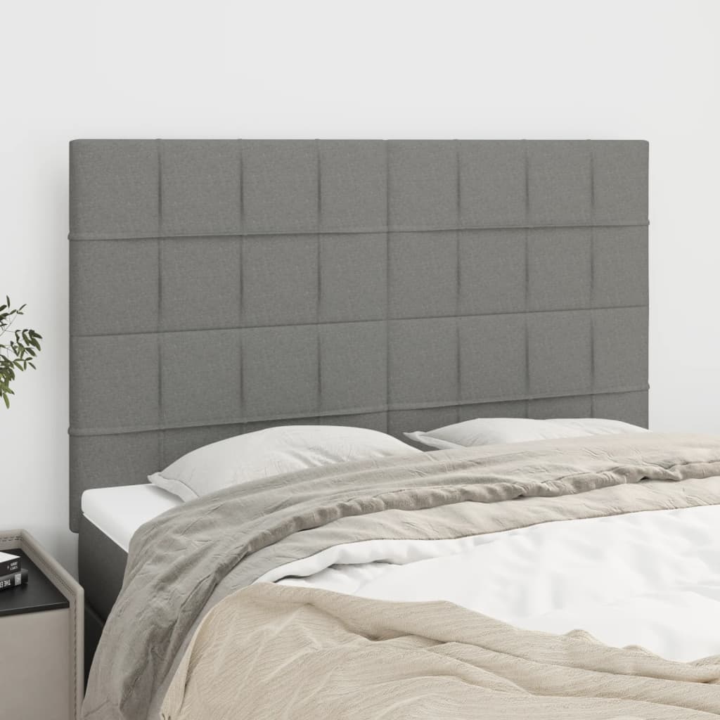 Headboard Dark Grey 144x5x118/128 cm Fabric