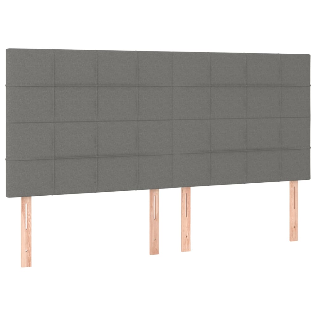 Headboard Dark Grey 160x5x118/128 cm Fabric