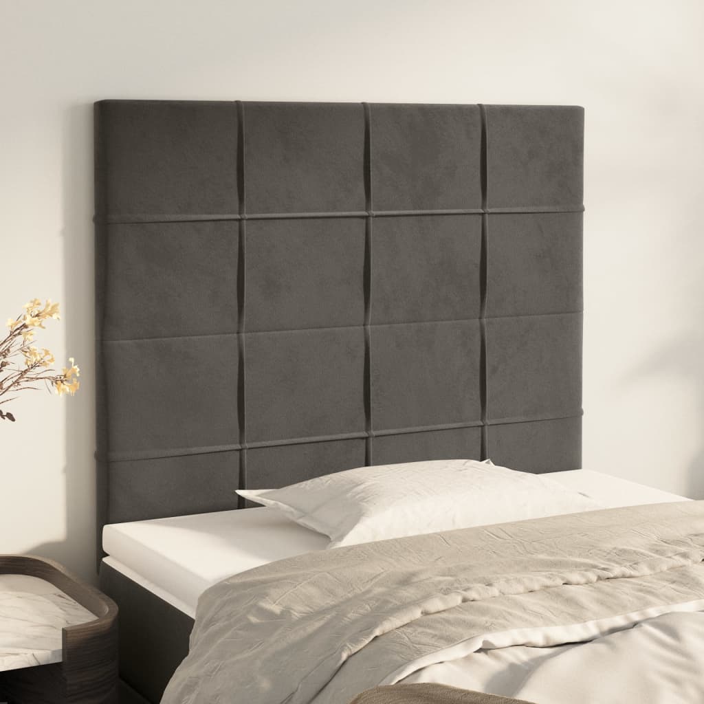 Headboard Dark Grey 80x5x118/128 cm Velvet