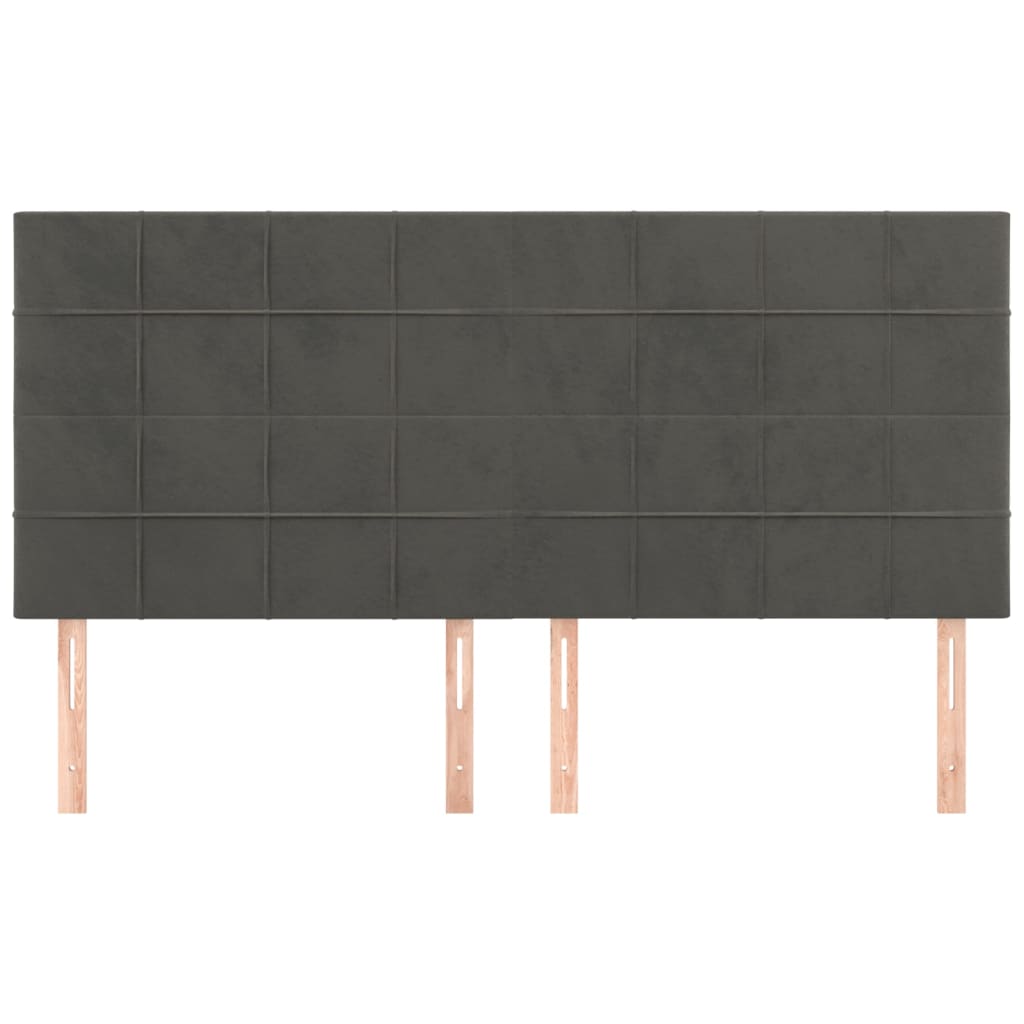 Headboard Dark Grey 200x5x118/128 cm Velvet