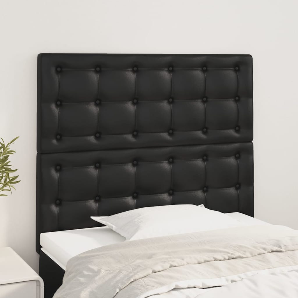 Headboard Black 80x5x118/128 cm Faux Leather