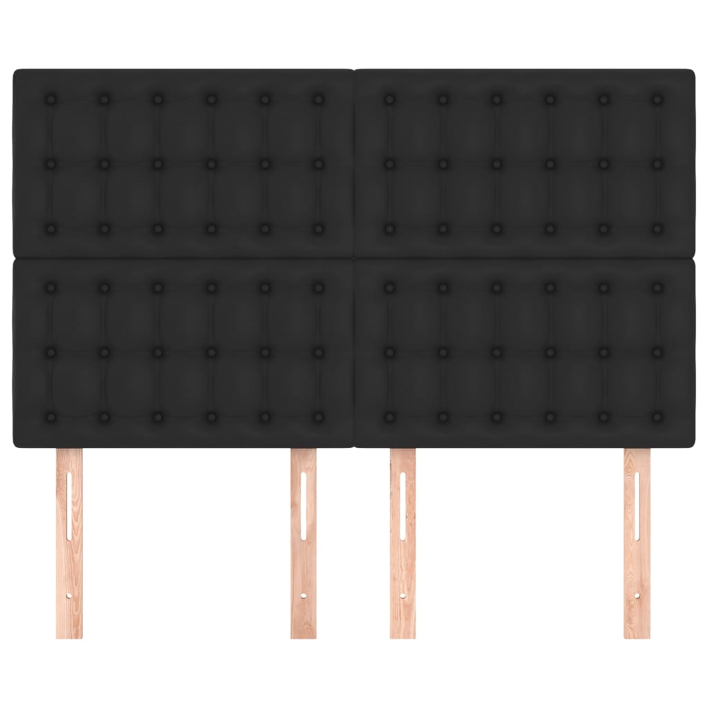 Headboard Black 144x5x118/128 cm Faux Leather