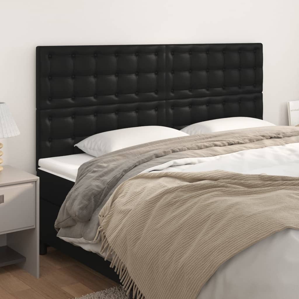 Headboard Black 160x5x118/128 cm Faux Leather