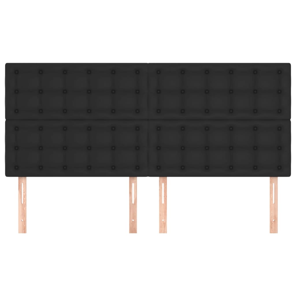 Headboard Black 200x5x118/128 cm Faux Leather