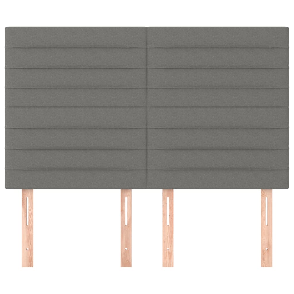 Headboard Dark Grey 144x5x118/128 cm Fabric