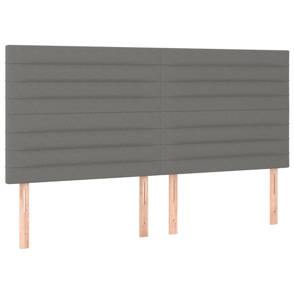 Headboard Dark Grey 200x5x118/128 cm Fabric