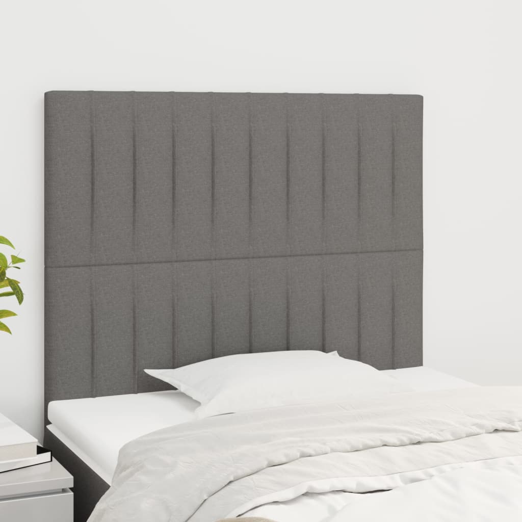 Headboard Dark Grey 80x5x118/128 cm Fabric